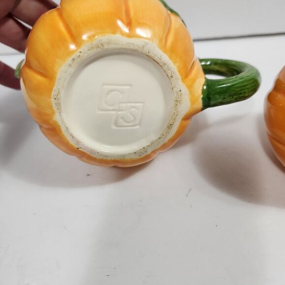 Papel Pumpkin Salt & Pepper Shakers Creamer Halloween Autumn Fall Decor Kitchen - Picture 2 of 8